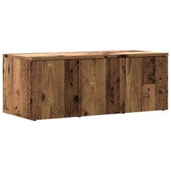 Meuble TV vieux bois avec rangement pratique salon ou chambre 80 x 34 x 30 cm en bois d'ing&eacute;nierie