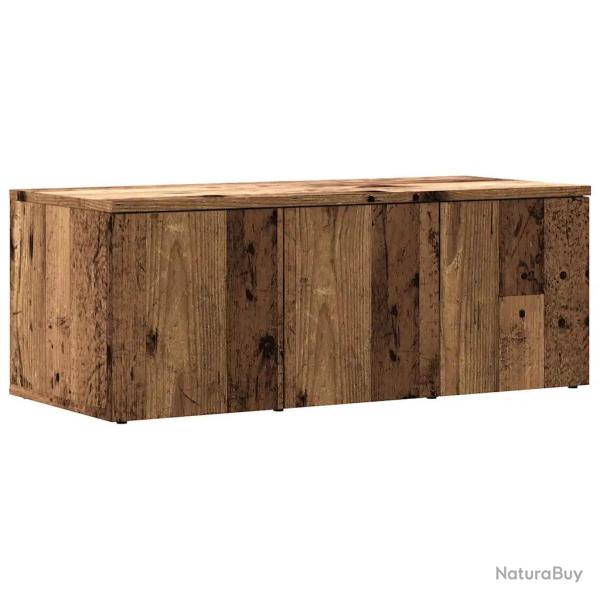 Meuble TV vieux bois avec rangement pratique salon ou chambre 80 x 34 x 30 cm en bois d'ing�nierie