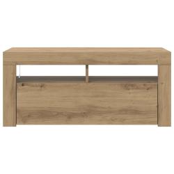 Meuble TV flottant moderne avec rangements 90 x 35 x 40 cm ambiance tendance en bois d'ing&eacute;nierie c