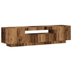 Meuble TV flottant avec lumi&egrave;res LED 160 x 35 x 40 cm pratique tendance en bois d'ing&eacute;nierie vieux