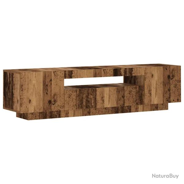 Meuble TV flottant avec lumi�res LED 160 x 35 x 40 cm pratique tendance en bois d'ing�nierie vieux
