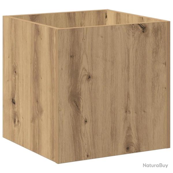 Jardini�re carr�e design moderne d�corative salon chambre 40 x 40 x 40 cm en bois d'ing�nierie ch�n