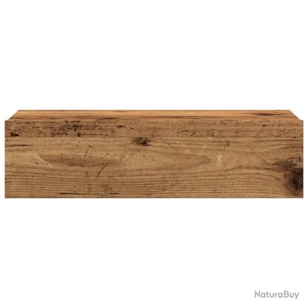 Lot de 2 meubles TV avec �clairage LED pratique rangement mural 60 x 35 x 15 cm en bois d'ing�nieri