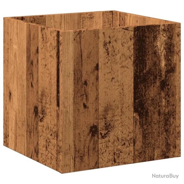 Jardini�re carr� moderne d�co int�rieure 40 x 40 x 40 cm en bois d'ing�nierie vieux bois 02_0051006