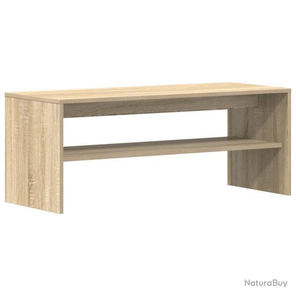 Meuble TV en bois d'ing�nierie avec grand espace de rangement 100 x 40 x 40 cm style contemporain e