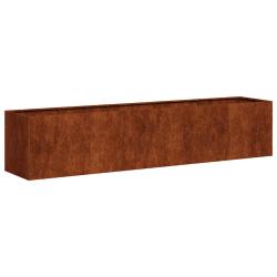 Jardini&egrave;re rectangulaire en acier inoxidable pour jardin balcon 200 x 40 x 40 cm design moderne fin