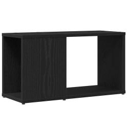 Meuble TV ch&ecirc;ne noir design simple rangement 60 x 24 x 32 cm en bois d'ing&eacute;nierie noir 02_0051804