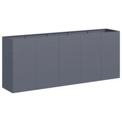 Jardini&egrave;re rectangulaire moderne pour balcon jardin 200 x 40 x 80 cm stable en acier lamin&eacute; &agrave; froid