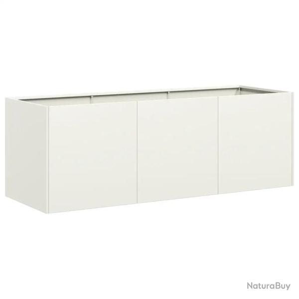 Jardini�re profonde design moderne jardin balcon 120 x 40 x 40 cm en acier lamin� � froid blanc 02_