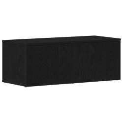 Meuble TV bas avec tiroir design moderne 80 x 34 x 30 cm en bois d'ing&eacute;nierie ch&ecirc;ne noir 02_0051867