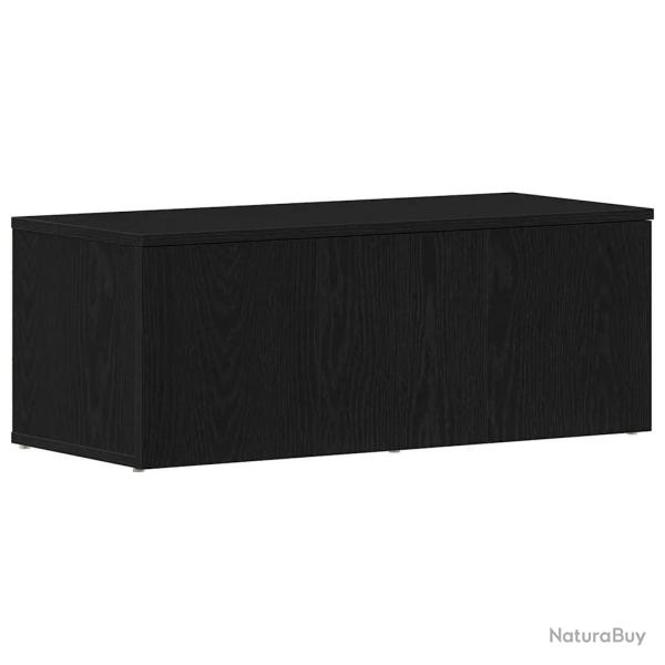 Meuble TV bas avec tiroir design moderne 80 x 34 x 30 cm en bois d'ing�nierie ch�ne noir 02_0051867