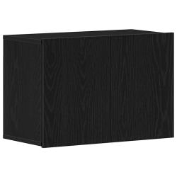 Meuble TV mural pratique avec rangement 60 x 30 x 41 cm en bois d'ing&eacute;nierie ch&ecirc;ne noir 02_0051833