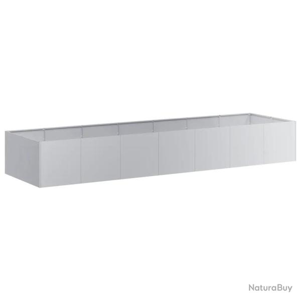 Jardini�re rectangulaire d�corative jardin balcon 280 x 80 x 40 cm en acier galvanis� gris 02_00515