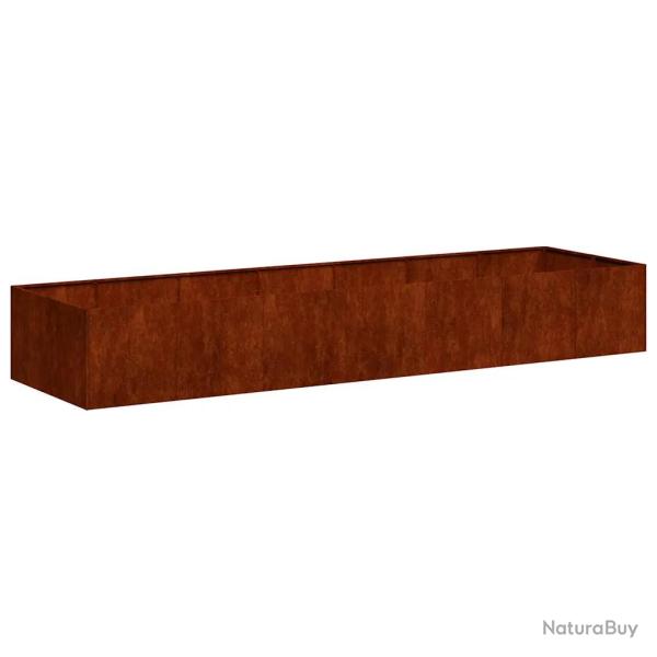 Jardini�re ext�rieure style moderne profonde 280 x 80 x 40 cm avec drainage efficace en acier rouil