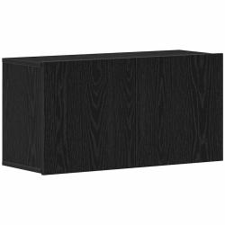 Meuble TV mural moderne avec rangement pratique 80 x 30 x 41 cm en bois d'ing&eacute;nierie ch&ecirc;ne noir 02_