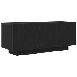 Meuble TV noir moderne &eacute;pur&eacute; rangement pratique 100 x 35 x 40 cm en bois d'ing&eacute;nierie noir 02_00518