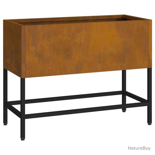 Bac de jardin sur�lev� moderne 60 x 26 x 45 cm durable ext�rieur ambiance tendance en acier rouill�