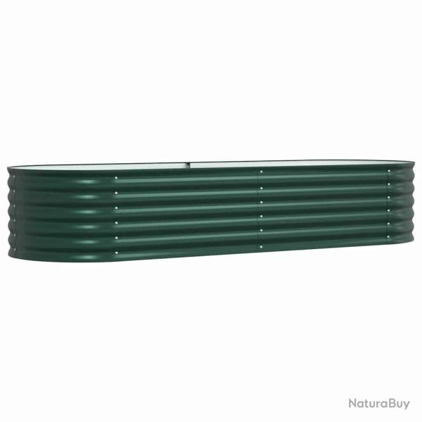 Jardini�re sur�lev�e moderne ext�rieur 240 x 80 x 44 cm design �pur� minimaliste en acier vert 02_0