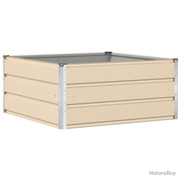 Jardini�re moderne 100 x 100 x 45 cm style �pur� usage ext�rieur en acier ivoire 02_0059135