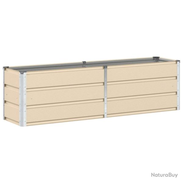 Jardini�re moderne polyvalente int�rieur ext�rieur 160 x 40 x 45 cm en acier ivoire 02_0059139