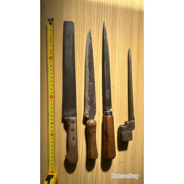 Lot couteaux divers et Trusson