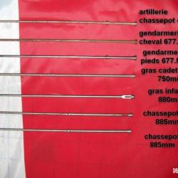 Baguette r&eacute;glementaire fran&ccedil;aise de carabine de cavalerie et Gendarmerie &agrave; cheval Chassepot ou Gras