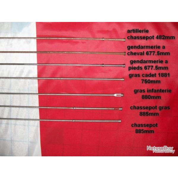 Baguette r�glementaire fran�aise de carabine de cavalerie et Gendarmerie � cheval Chassepot ou Gras