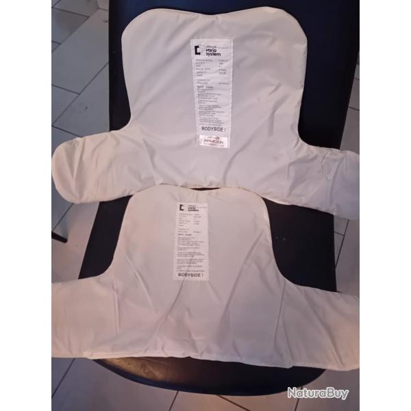 Ench�re lot de 2 plaques balistiques 3a contre les armes de poings et les lames  MEHLER 59X33