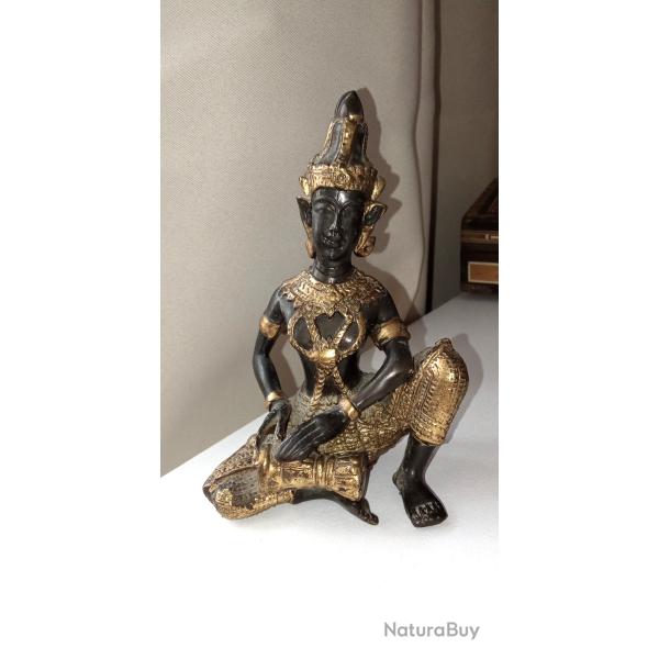 Antique Thai prince musicien, statue Bronze