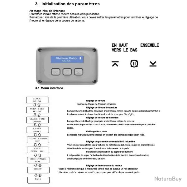 Portier automatique capteur de lumi�re programmable