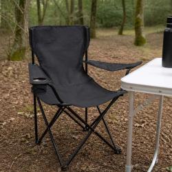 Chaise Easy C2 pliable noire - Structure acier et polyester 600D