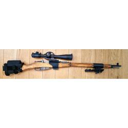 Rail Lunette sniper + collier monobloc + appuie joue + adaptateur +bipied - Mosin Nagant
