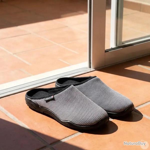 Chaussons mules r�sille Data Homme Gris