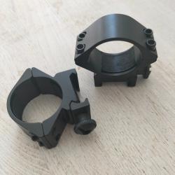 Colliers 30mm bas pour rail weaver ou picatinny