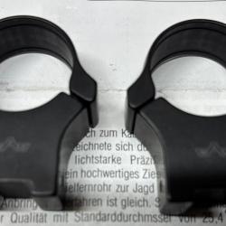 Lot de 2 colliers EAW en &Oslash; 1 pouce (25,4 mm) pour fixation sur rail 11 mm / BH=17 mm