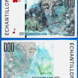 France Echantillon Maurice Ravel Du Billet 200 Francs Pour Distributeur Automatique Franc Frcs Frc