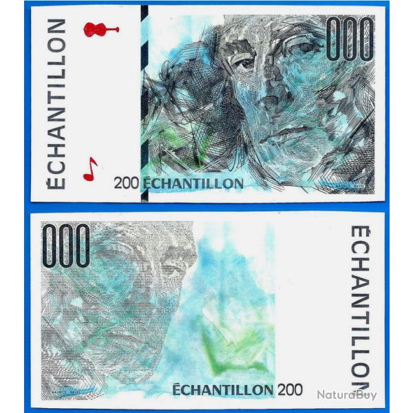 France Echantillon Maurice Ravel Du Billet 200 Francs Pour Distributeur Automatique Franc Frcs Frc