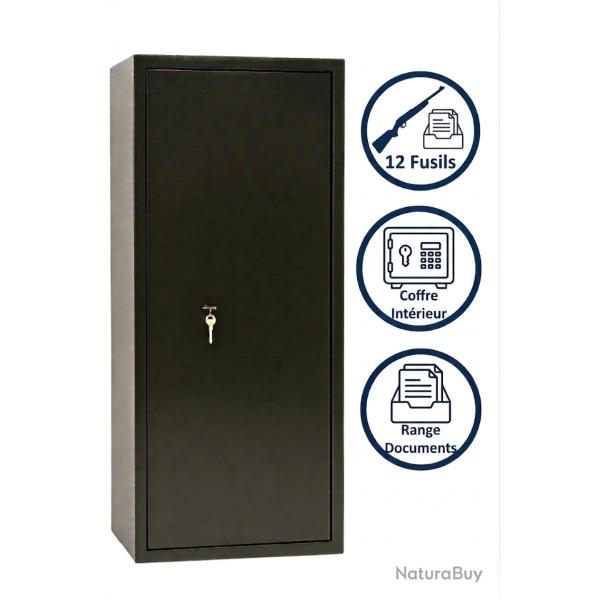 Coffre pour armes - 12 armes Tresor Safe + coffre interne - SECURITE