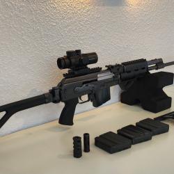 Carabine ZASTAVA M 2010-G calibre 308 win cat&eacute;gorie C avec 4 chargeurs, lunette et mod&eacute;rateur de son