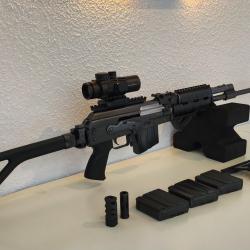 Carabine ZASTAVA M 2010-G calibre 308 win cat&eacute;gorie C avec 4 chargeurs, lunette et mod&eacute;rateur de son