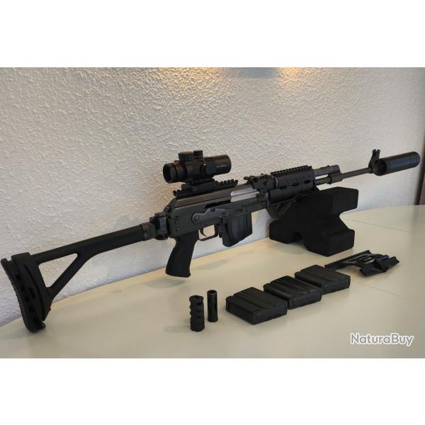 Carabine ZASTAVA M 2010-G calibre 308 win cat�gorie C avec 4 chargeurs, lunette et mod�rateur de son