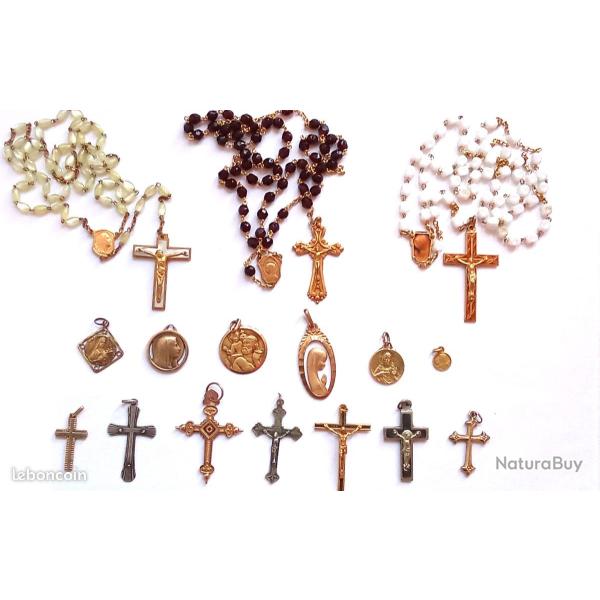 lot prestigieux de croix et de chapelets