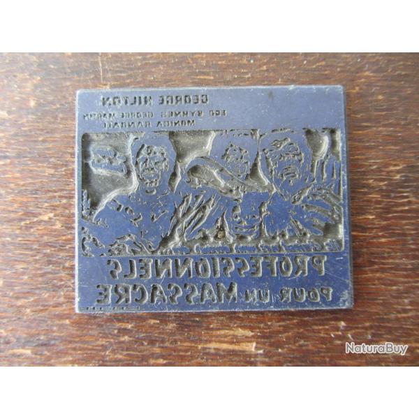 Plaque impression publicitaire film Professionnels pour un massacre 1967