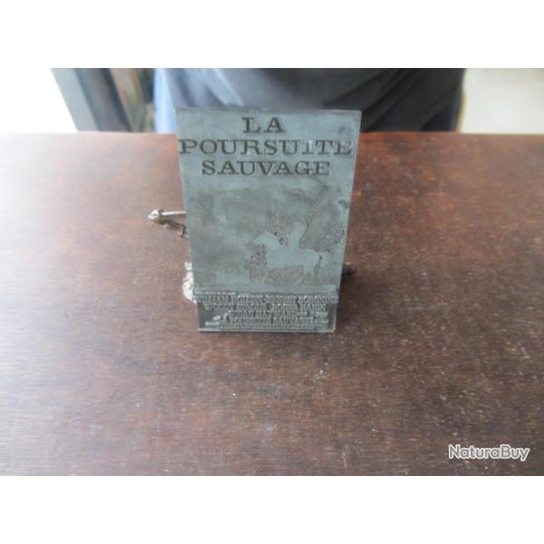 Plaque impression publicitaire film La poursuite sauvage 1972