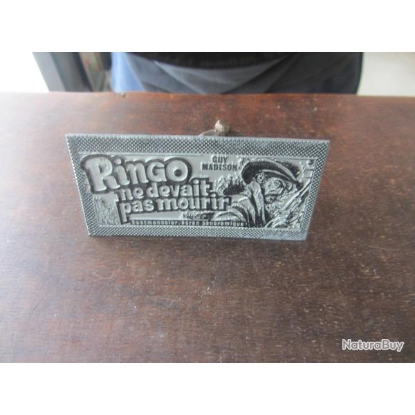 Plaque impression publicitaire film Ringo ne devait pas mourir 1968