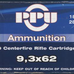 9,3 X 62 ...20 cartouches PPU ..1/2 blind&eacute;es 18,5 grammes... neuves