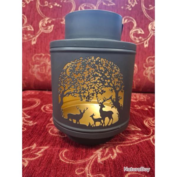 Lanterne m�tal laqu� famille cervid�s