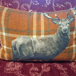 Coussin d&eacute;houssable motif cerf &eacute;laphe