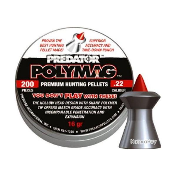 Bo�te de 200 plombs JSB Diabolo Predator Polymag - 5.5 mm