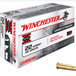 Cartouches WINCHESTER 22 HORNET HP 46grs - Boite de 50 unit&eacute;s